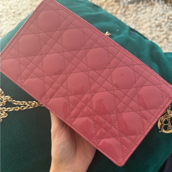 Perfect Condition Christian Dior Pink Quilted Cannage Chain Bag - Picture 5 of 10